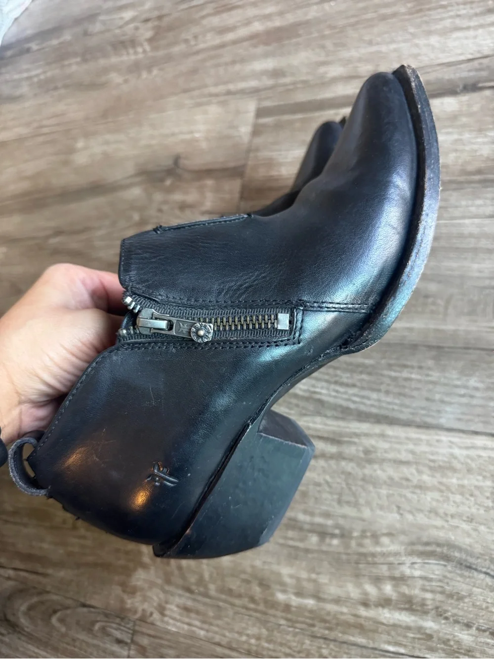 frye sacha moto bootie black leather size 7.5